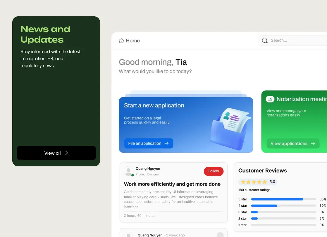 Root HR News and Updates dashboard